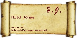 Hild Jónás névjegykártya